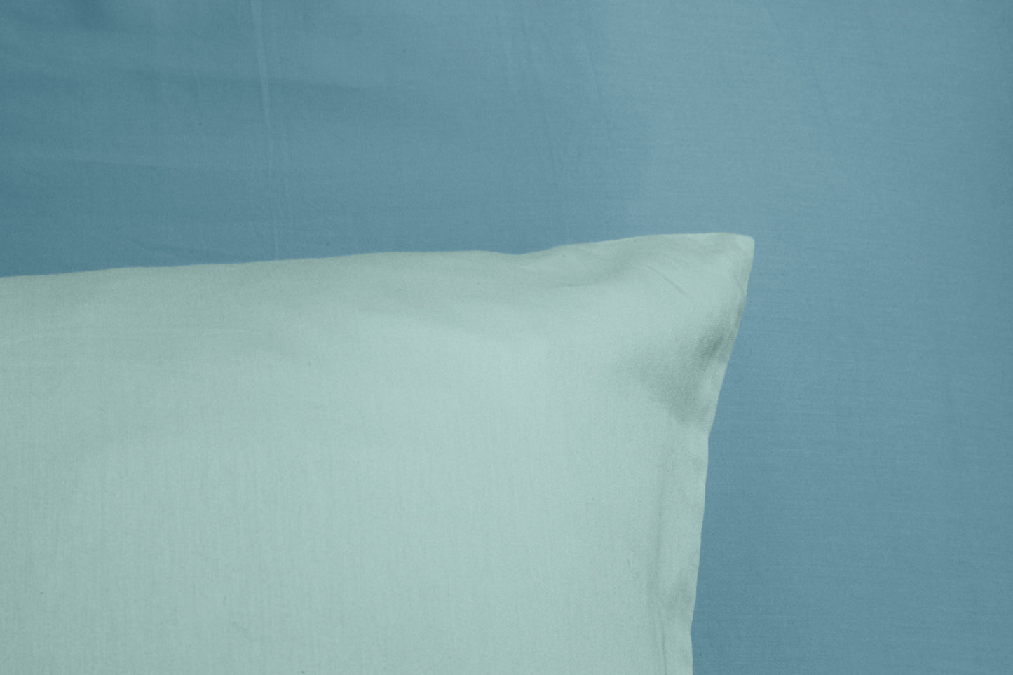 Satin Bettwäsche Uni "Mittelblau"