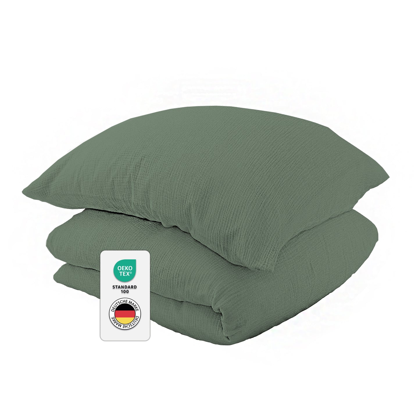 jilda-tex Bio-Bettwäsche Musselin Medina 100% Bio-Baumwolle Knitterlook Bügelfrei Uni Made in Green