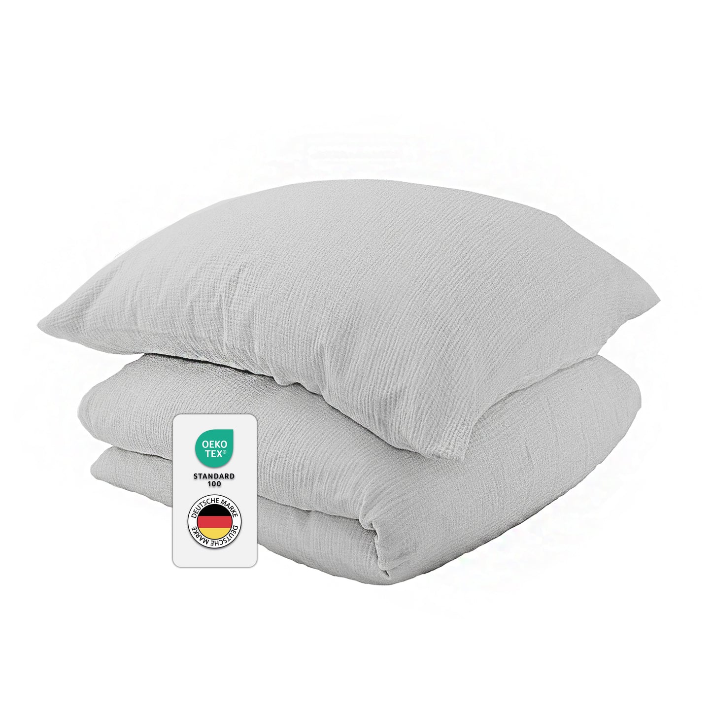 jilda-tex Bio-Bettwäsche Musselin Medina 100% Bio-Baumwolle Knitterlook Bügelfrei Uni Made in Green