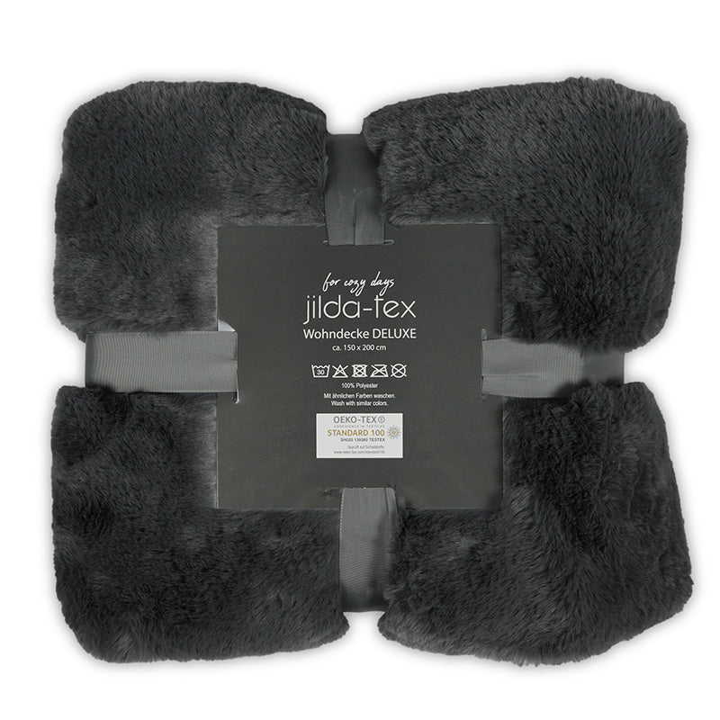 jilda-tex Wohn- Kuscheldecke Felloptik DELUXE