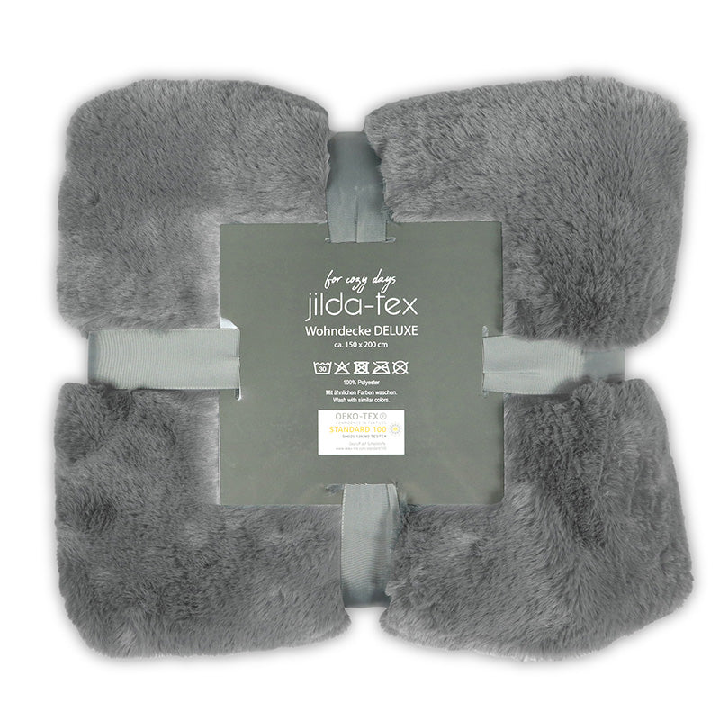 jilda-tex Wohn- Kuscheldecke Felloptik DELUXE