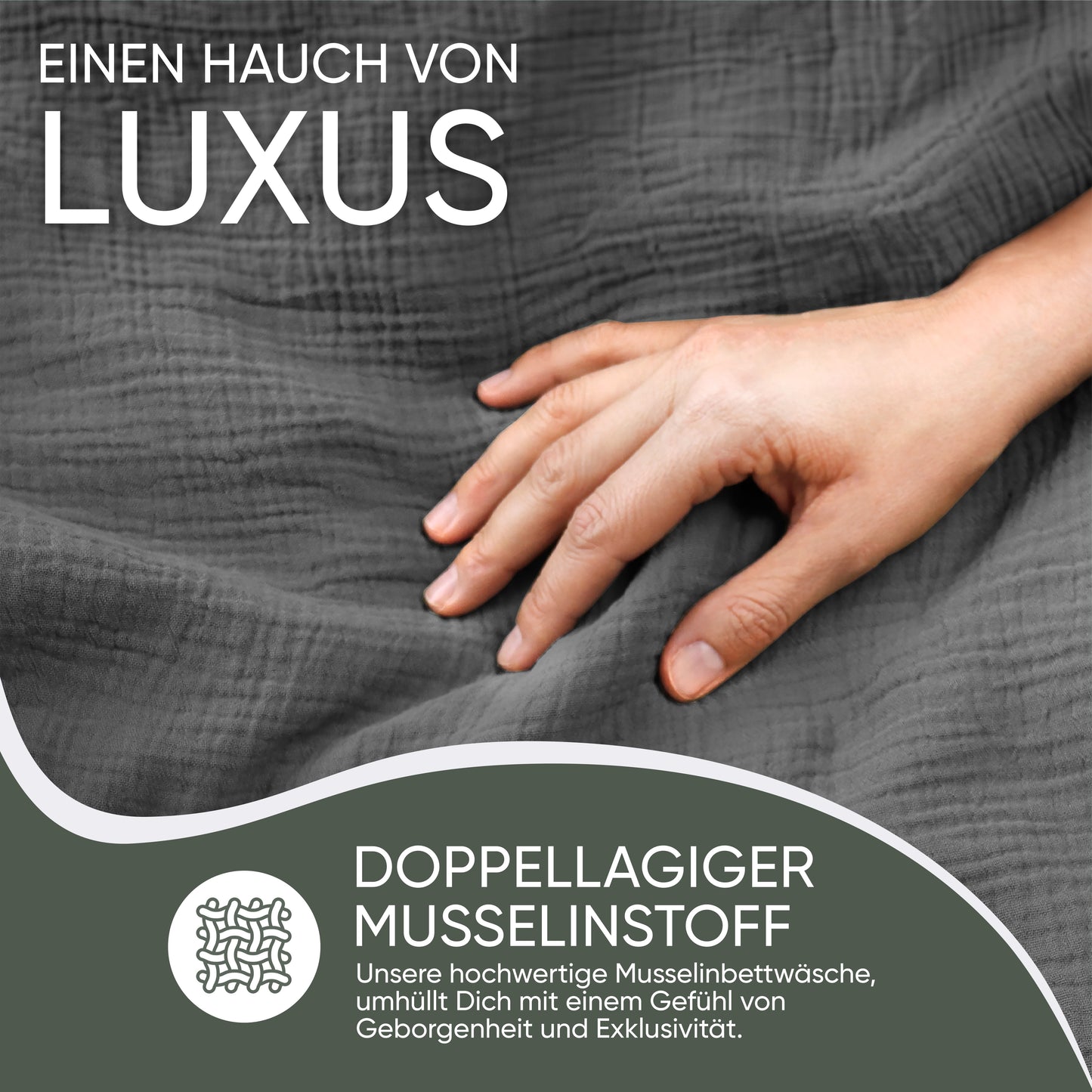 jilda-tex Bio-Bettwäsche Musselin Medina 100% Bio-Baumwolle Knitterlook Bügelfrei Uni Made in Green