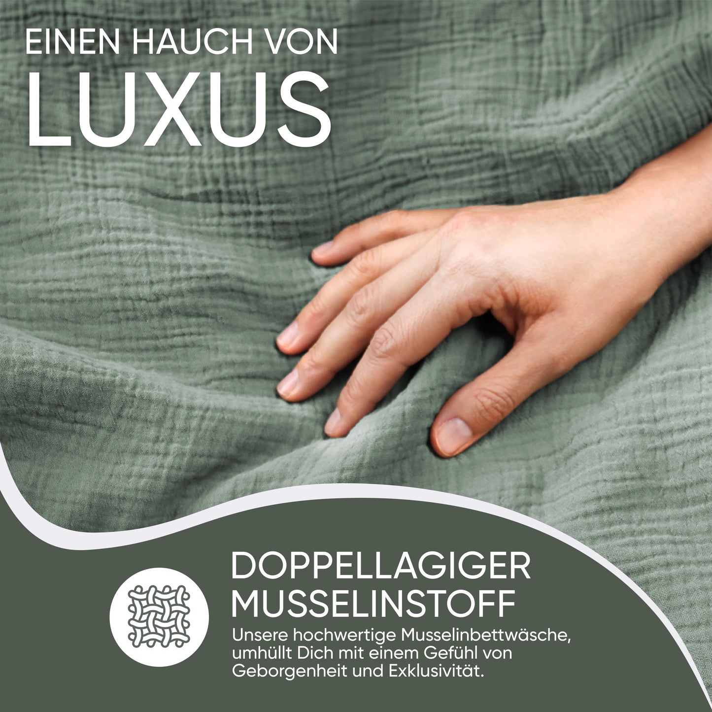 jilda-tex Bio-Bettwäsche Musselin Medina 100% Bio-Baumwolle Knitterlook Bügelfrei Uni Made in Green