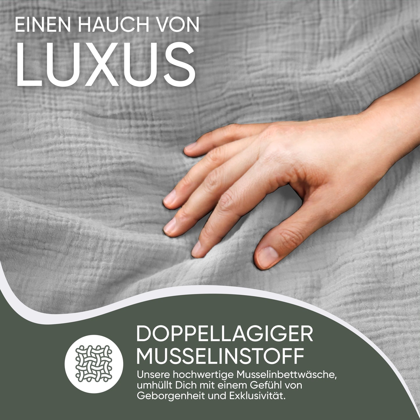 jilda-tex Bio-Bettwäsche Musselin Medina 100% Bio-Baumwolle Knitterlook Bügelfrei Uni Made in Green