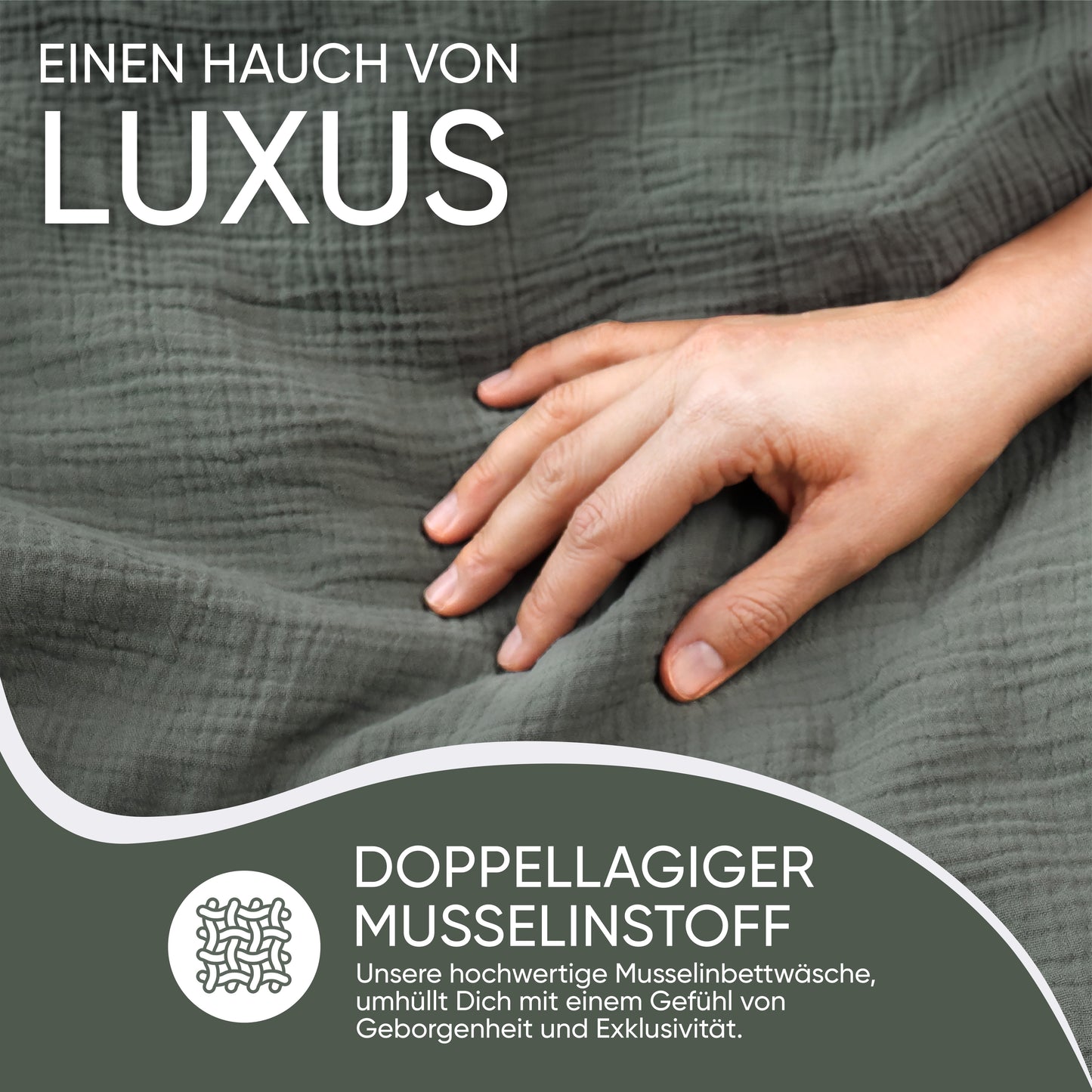 jilda-tex Bio-Bettwäsche Musselin Medina 100% Bio-Baumwolle Knitterlook Bügelfrei Uni Made in Green
