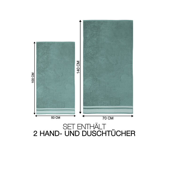 Basic Hand-/Duschtuch-Set 4-tlg. - Mint
