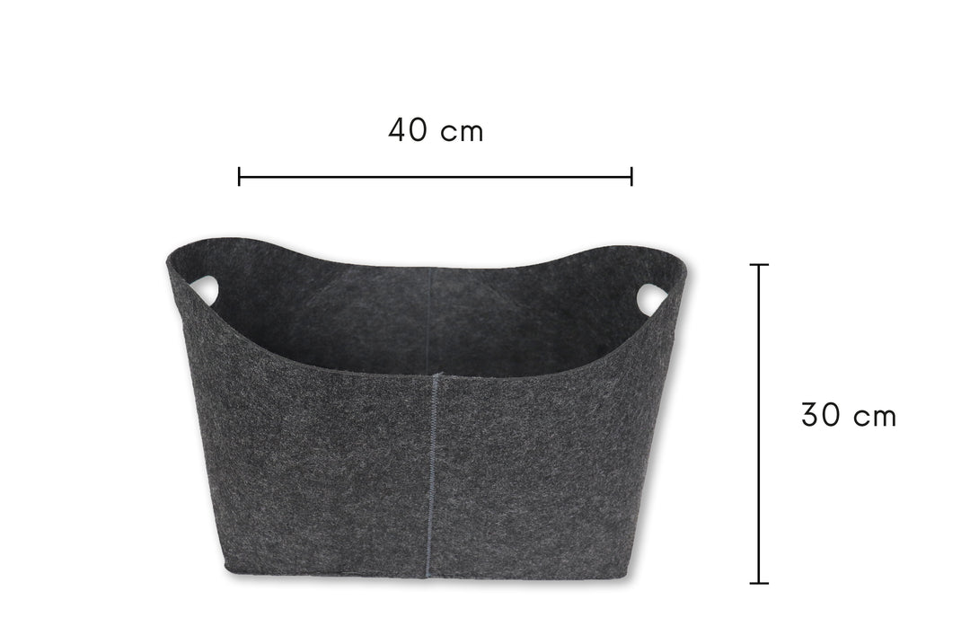 Filztasche Filou (oval) - Dunkelgrau (23x40x30cm)