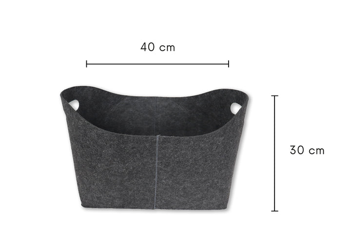Filztasche Filou (oval) - Dunkelgrau (23x40x30cm)