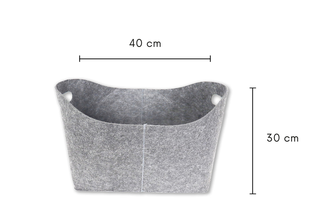 Filztasche Filou (oval) - Hellgrau (23x40x30cm)