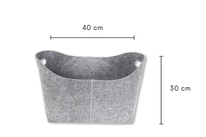 Filztasche Filou (oval) - Hellgrau (23x40x30cm)