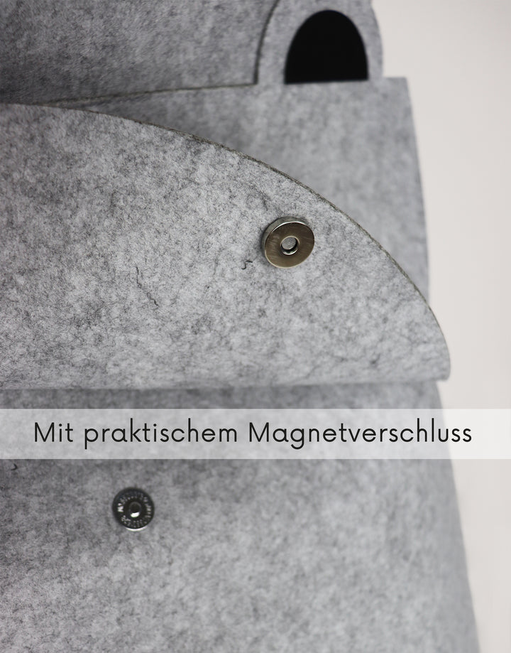 Filzkorb Filou Bär - Hellgrau (44x55x26cm)