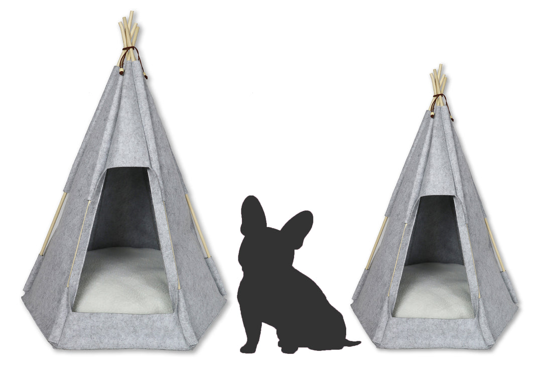 Haustier-Tipi Filou medium - Hellgrau (90x65x57cm)