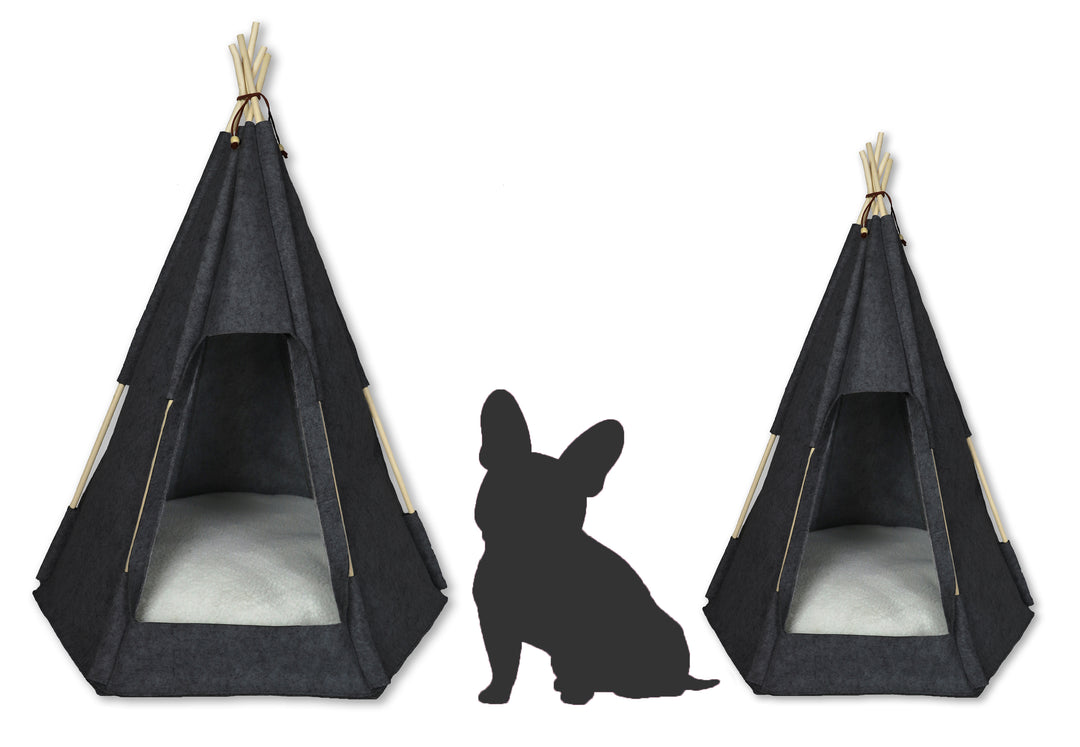 Haustier-Tipi  Filou large - Dunkelgrau (110x90x78cm)