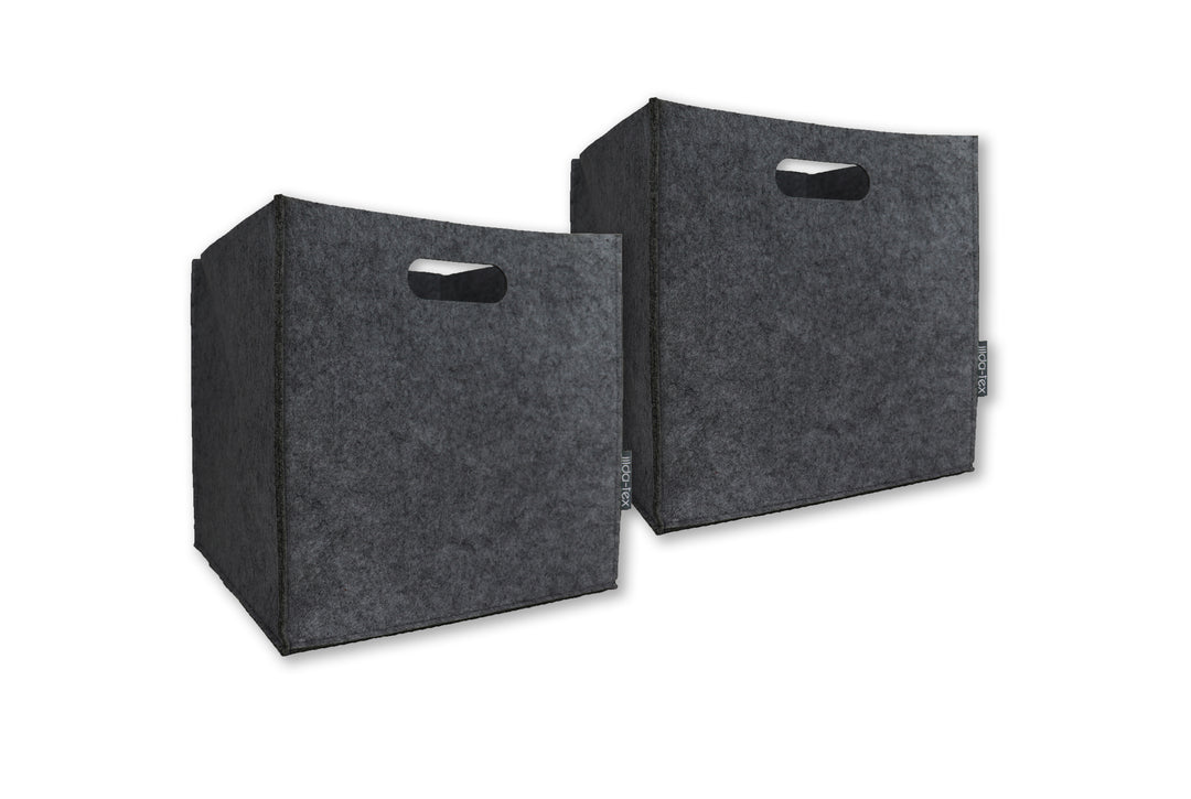 2er-Set Filzkorb Filou (rechteckig) - Dunkelgrau