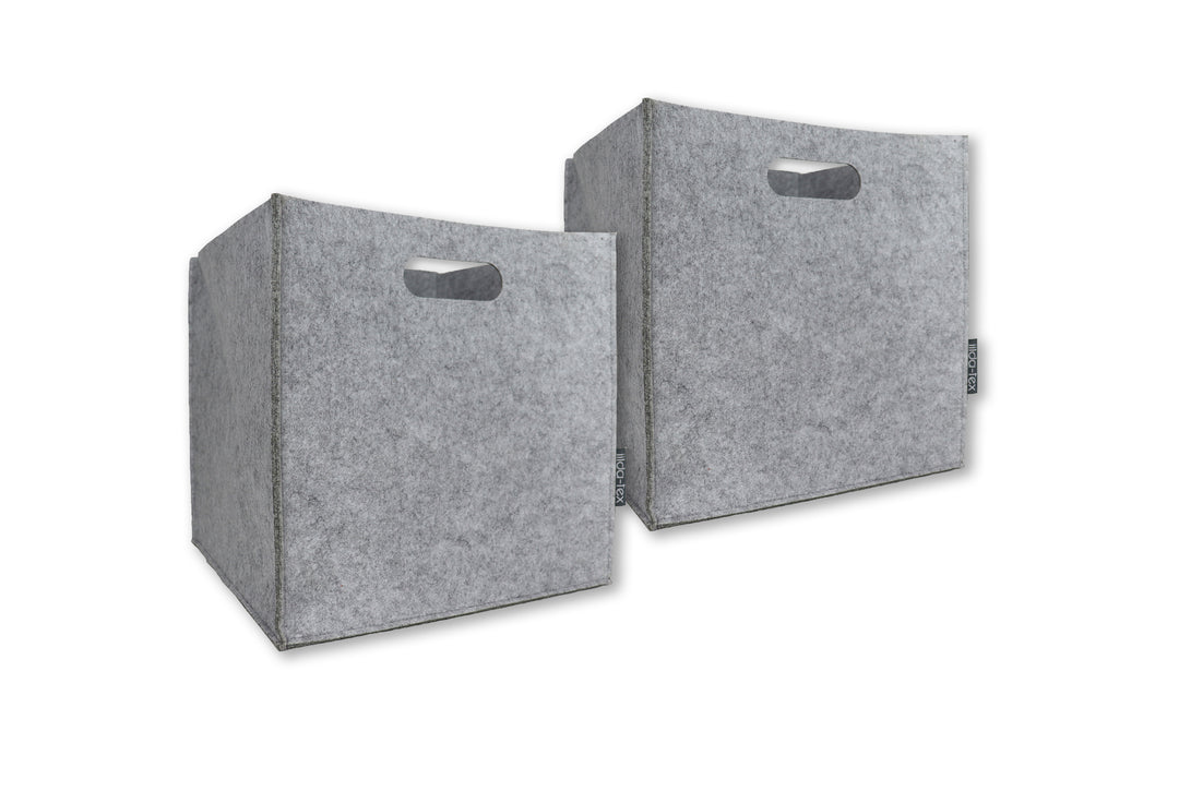 2er-Set Filzkorb Filou (rechteckig) - Hellgrau