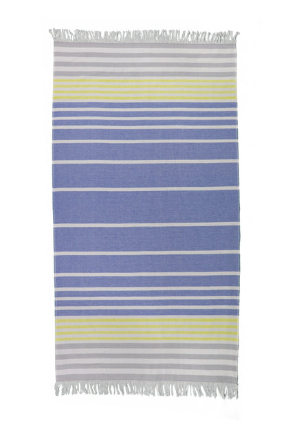 jilda-tex Hamamtuch Pestemal 90 x 180 cm Badetuch Handtuch Strandtuch Saunatuch Verschiedene Farben (Summer Stripes Yellow)
