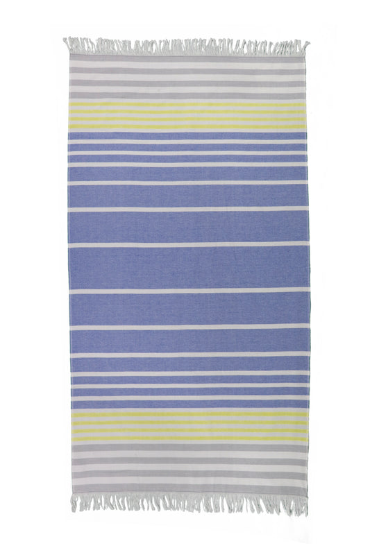 jilda-tex Hamamtuch Pestemal 90 x 180 cm Badetuch Handtuch Strandtuch Saunatuch Verschiedene Farben (Summer Stripes Yellow)