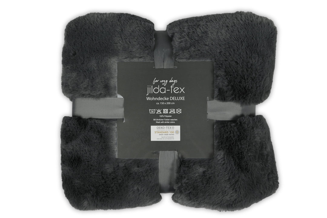 Wohn- Kuscheldecke Felloptik DELUXE