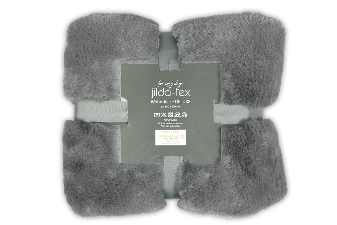 Wohn- Kuscheldecke Felloptik DELUXE