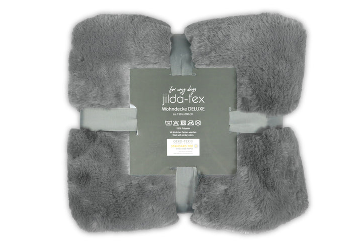 Wohn- Kuscheldecke Felloptik DELUXE