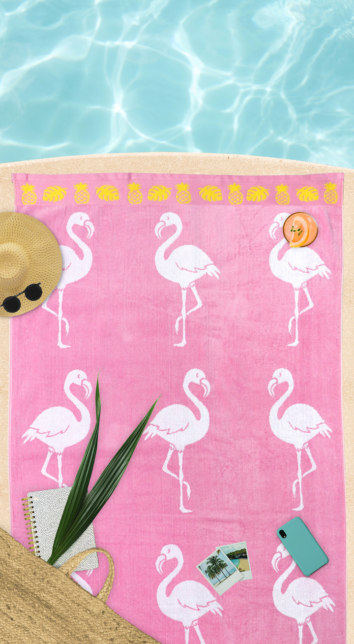 Strandtuch ""Flamingo Tropical""
