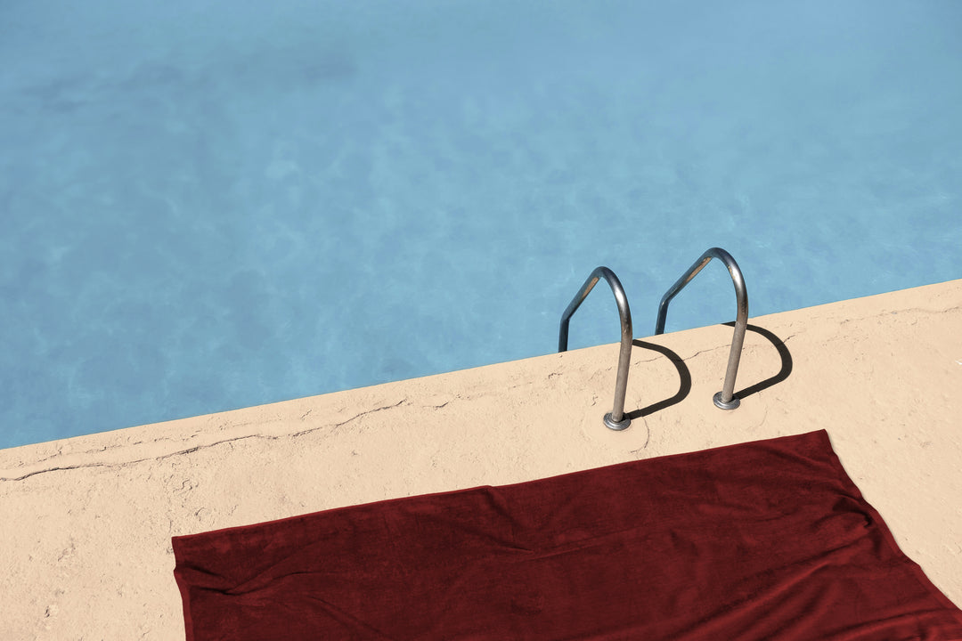 jilda-tex Uni-Strandtuch 100% Bio-Baumwolle 80x180 cm Badetuch Strandlaken Handtuch (Rot)