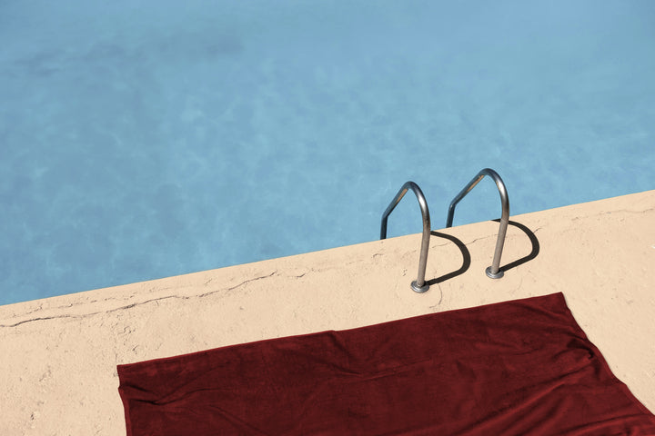 jilda-tex Uni-Strandtuch 100% Bio-Baumwolle 80x180 cm Badetuch Strandlaken Handtuch (Rot)