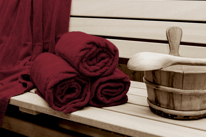 jilda-tex Uni-Strandtuch 100% Bio-Baumwolle 80x180 cm Badetuch Strandlaken Handtuch (Rot)