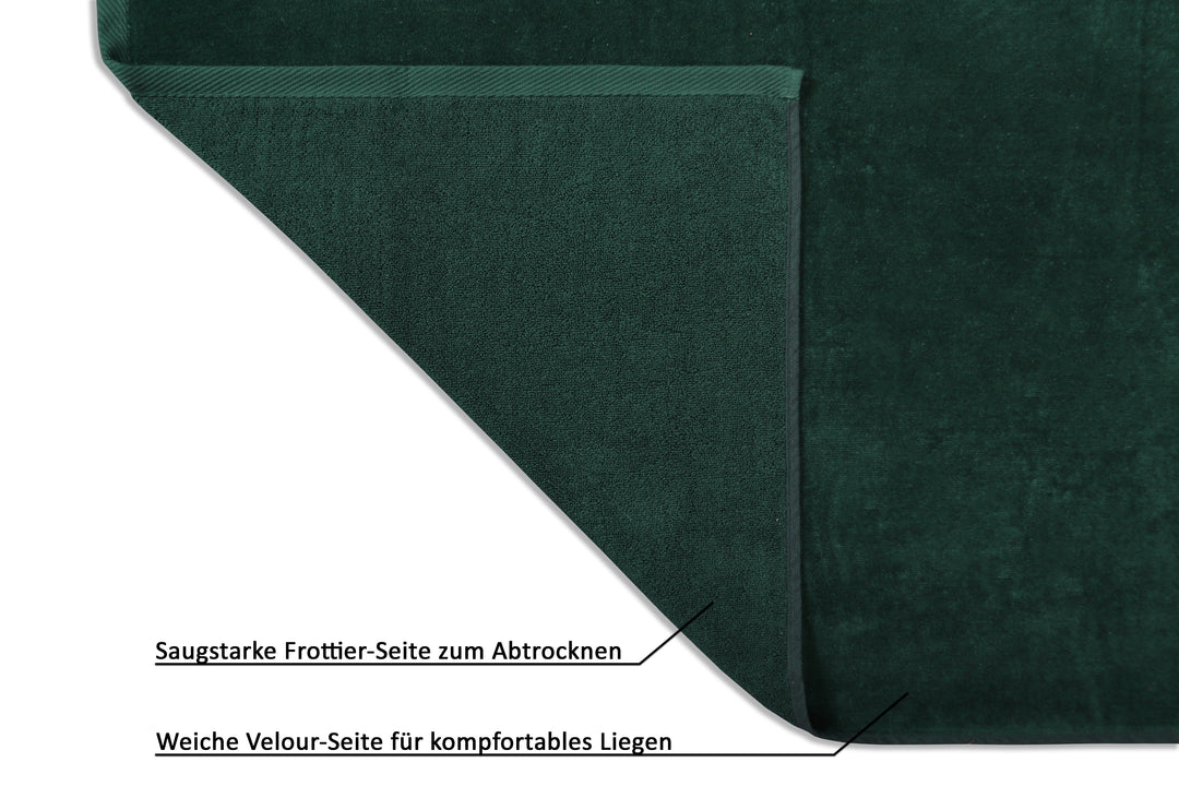 jilda-tex Uni-Strandtuch 100% Bio-Baumwolle 80x180 cm Badetuch Strandlaken Handtuch (Grün)