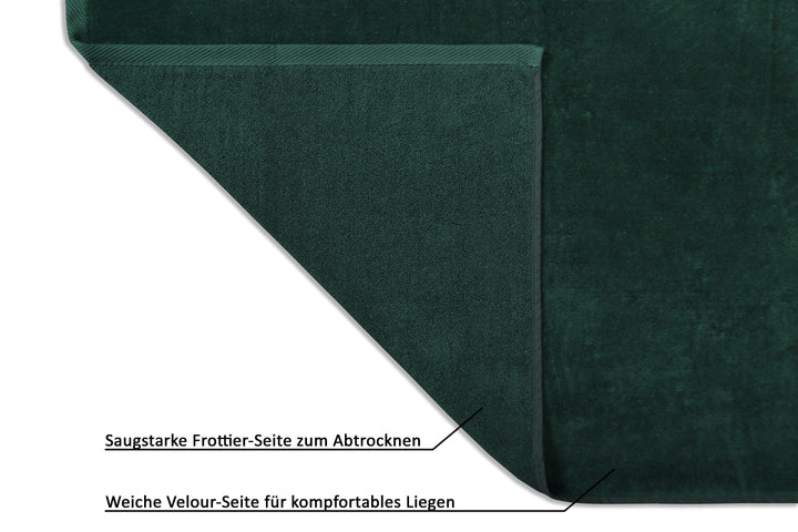 jilda-tex Uni-Strandtuch 100% Bio-Baumwolle 80x180 cm Badetuch Strandlaken Handtuch (Grün)