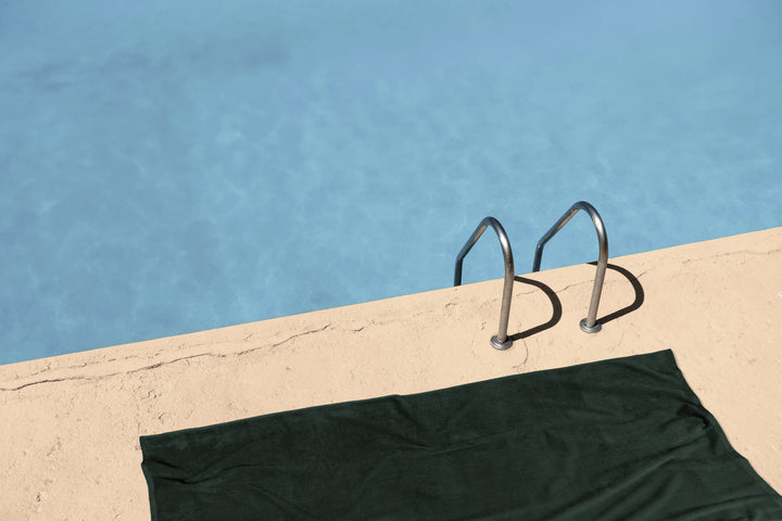 jilda-tex Uni-Strandtuch 100% Bio-Baumwolle 80x180 cm Badetuch Strandlaken Handtuch (Grün)