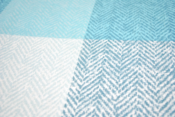 Bettwäsche - Biber - 100% Baumwolle 135x200 cm  "Classic squares - blue"