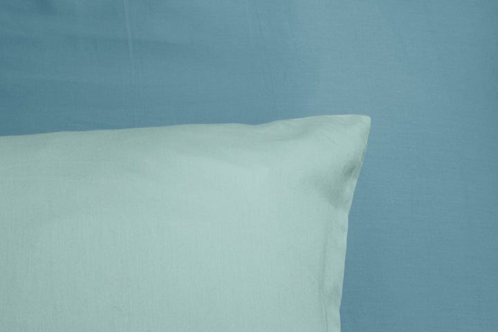 Satin Bettwäsche Uni "Mittelblau"