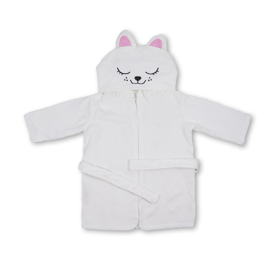 Bademantel Kinder - Happy Kitty White (M)