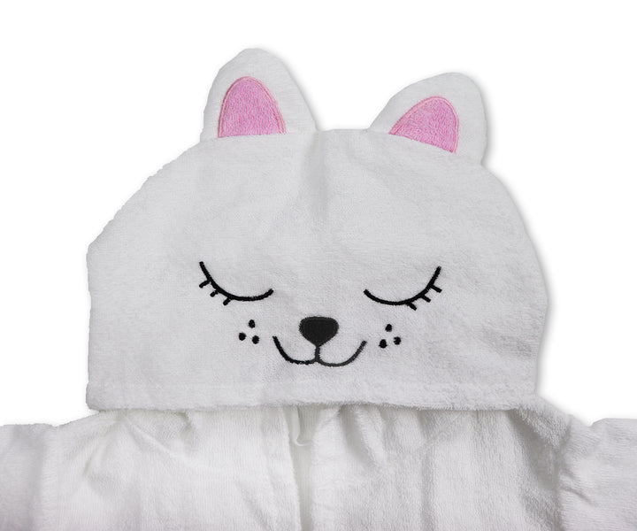 Bademantel Kinder - Happy Kitty White (M)