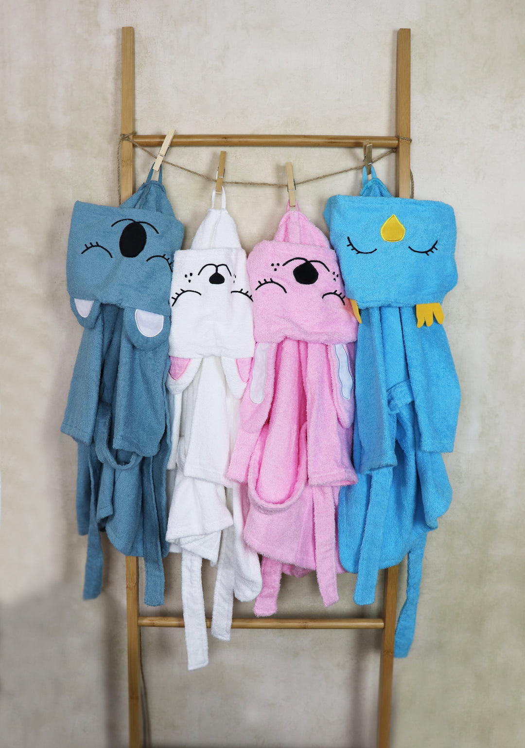 Bademantel Kinder - Happy Birdy Blue (M)