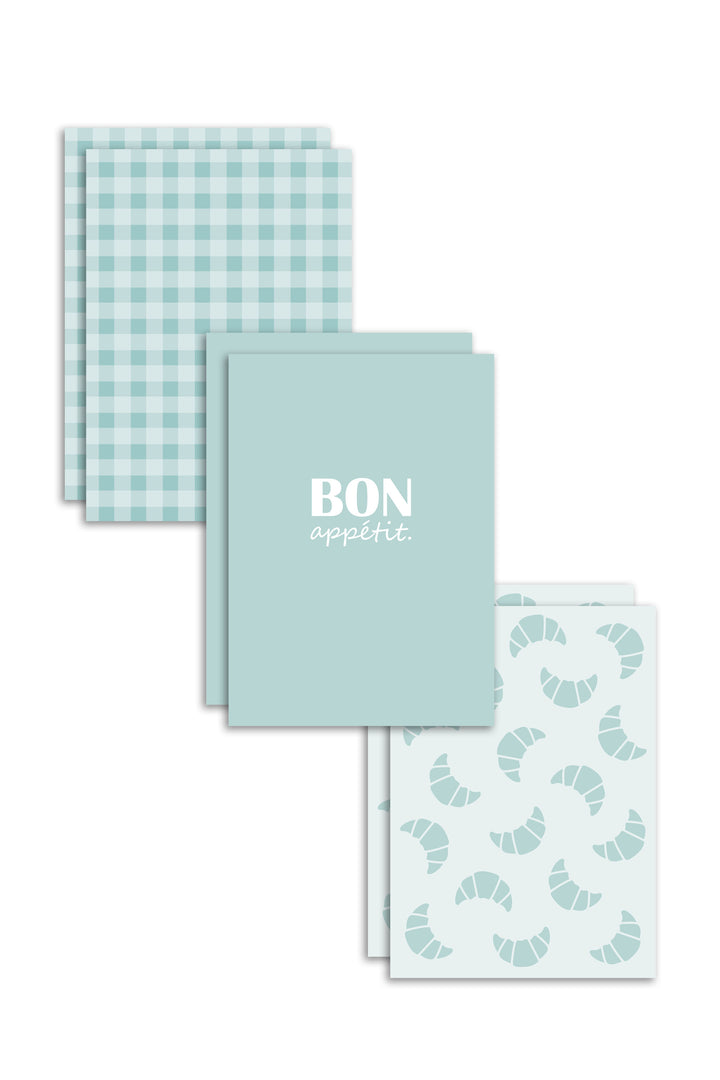 6er Geschirrtücher-Set "Bon Appetit" (6x 50x70cm)