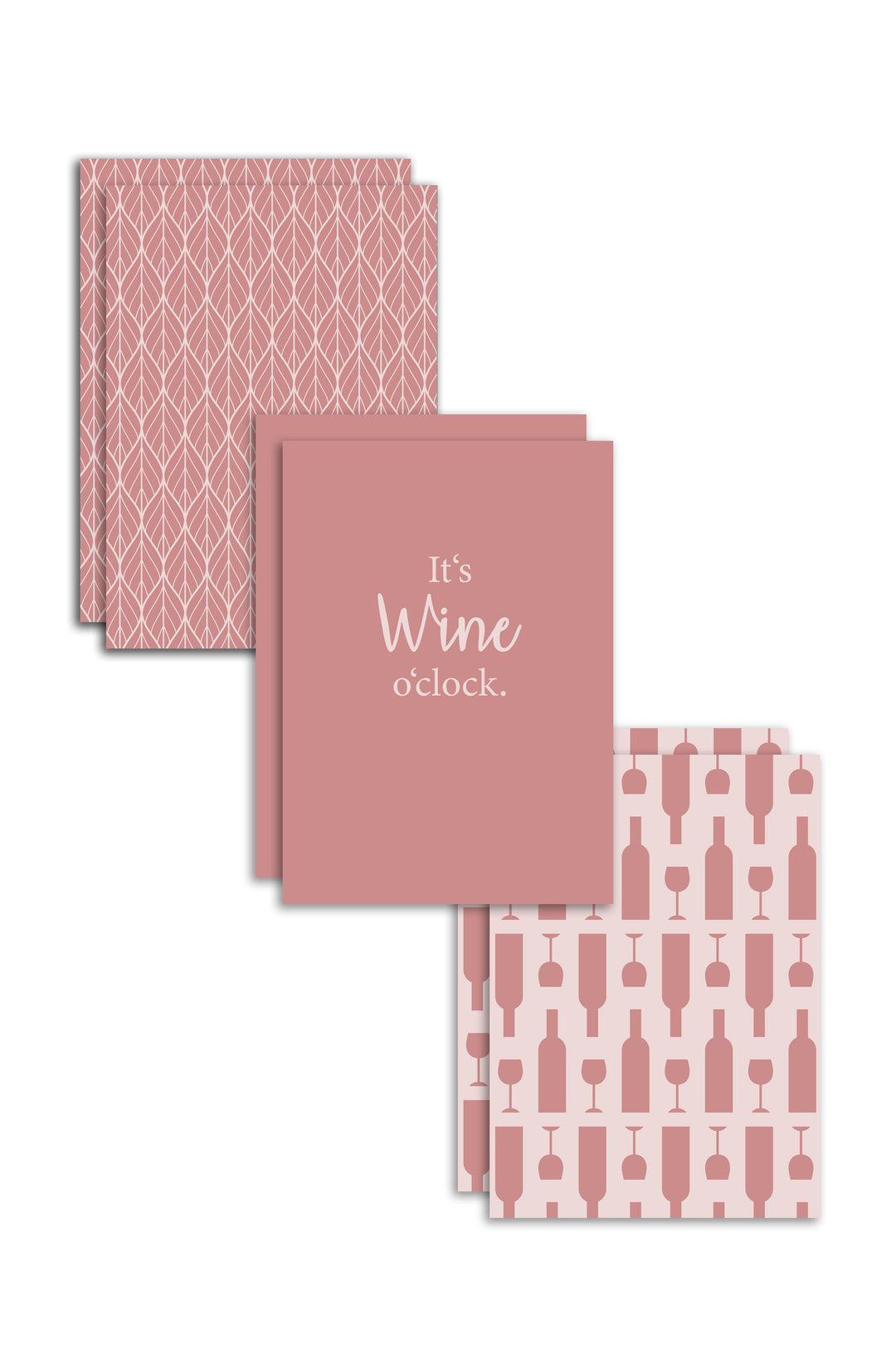 6er Geschirrtücher-Set "Wine o´clock" (6x 50x70cm)