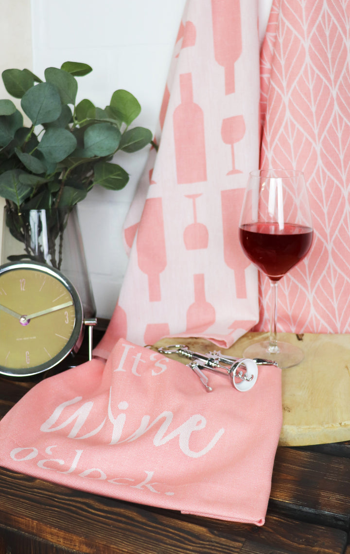 6er Geschirrtücher-Set "Wine o´clock" (6x 50x70cm)