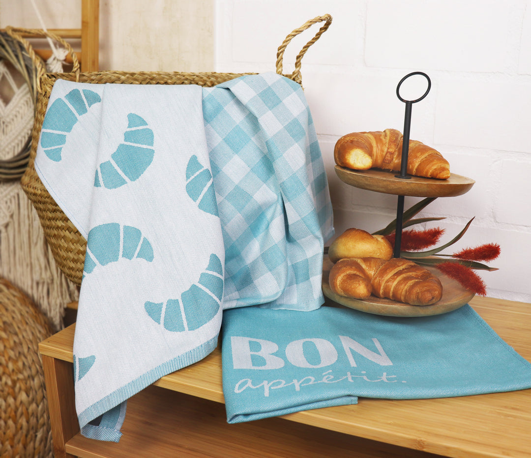 6er Geschirrtücher-Set "Bon Appetit" (6x 50x70cm)