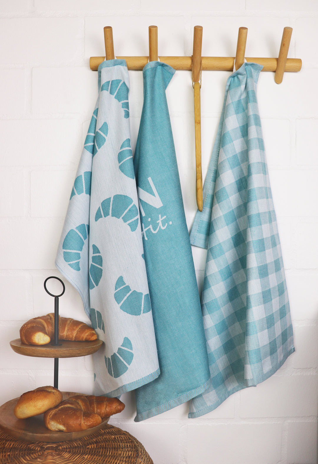 6er Geschirrtücher-Set "Bon Appetit" (6x 50x70cm)