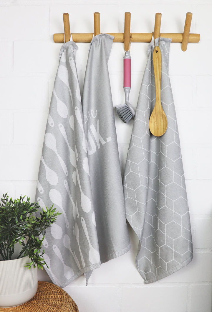 6er Geschirrtücher-Set "Kiss the Cook" (6x 50x70cm)