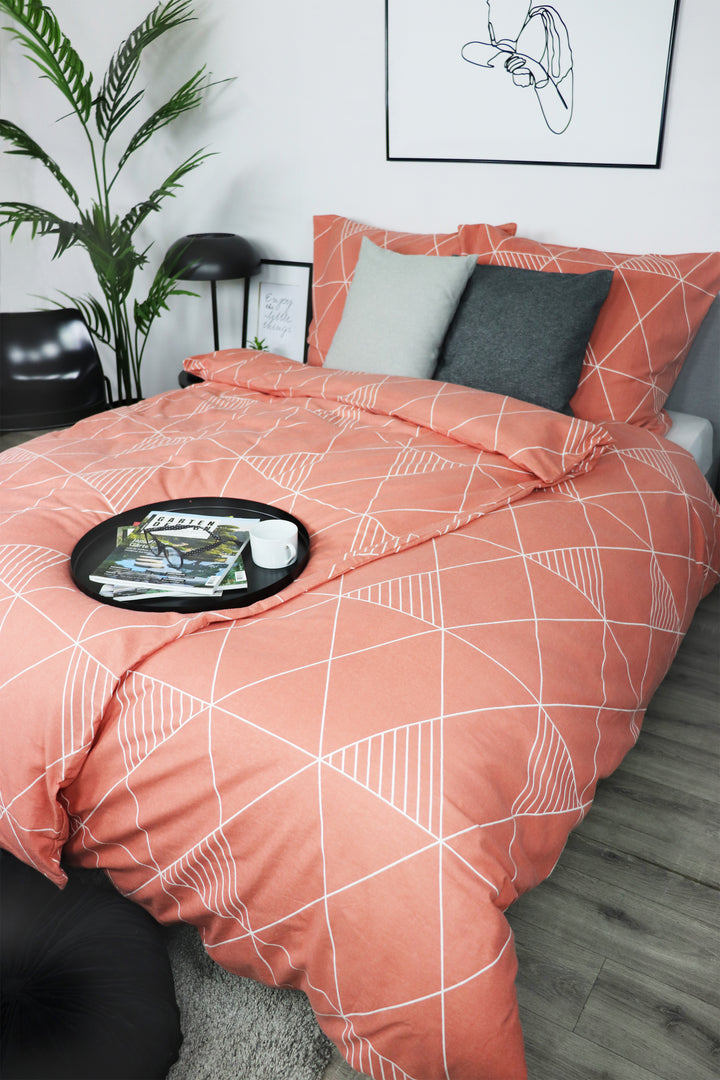 Bettwäsche Flanell - Modern Geometrics - Terrakotta