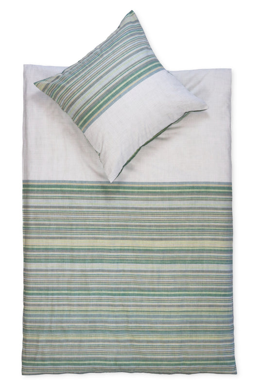 Biber-Bettwäsche "Deep Ocean Stripes" 135x200 cm