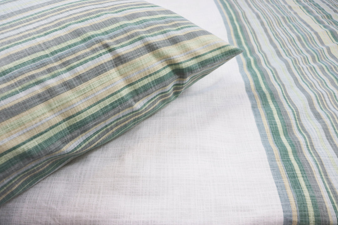 Biber-Bettwäsche "Deep Ocean Stripes" 135x200 cm