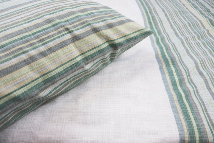 Biber-Bettwäsche "Deep Ocean Stripes" 135x200 cm