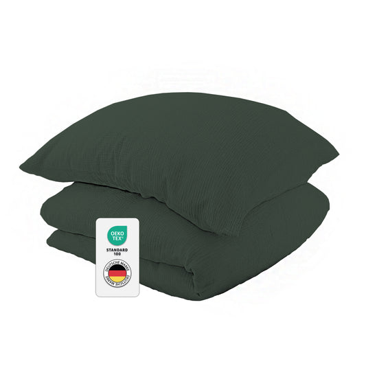 jilda-tex Bio-Bettwäsche Musselin Medina 100% Bio-Baumwolle Knitterlook Bügelfrei Uni Made in Green