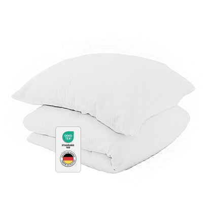 jilda-tex Bio-Bettwäsche Musselin Medina 100% Bio-Baumwolle Knitterlook Bügelfrei Uni Made in Green