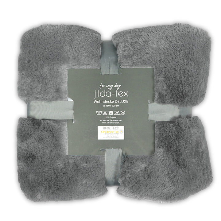 Wohn- Kuscheldecke Felloptik DELUXE