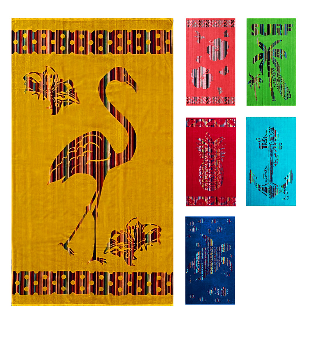 Strandtuch "Yellow Flamingo"